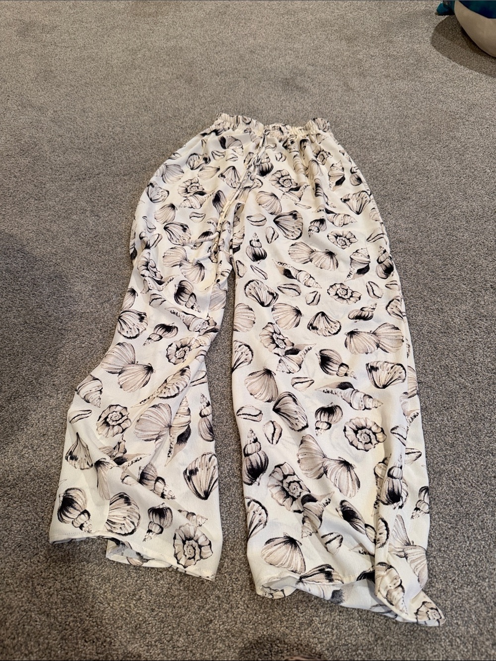 See You Monday Cream Wide-Leg Floral Print Pants